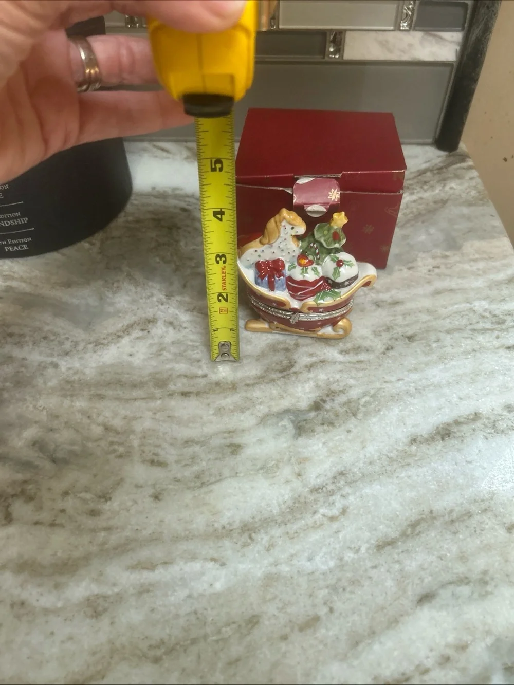 Villeroy Boch Christmas hinged box, accessory case, ceramic, pottery case Gift B